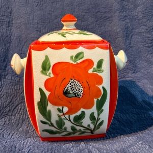 Vintage Czech pottery biscuit jar